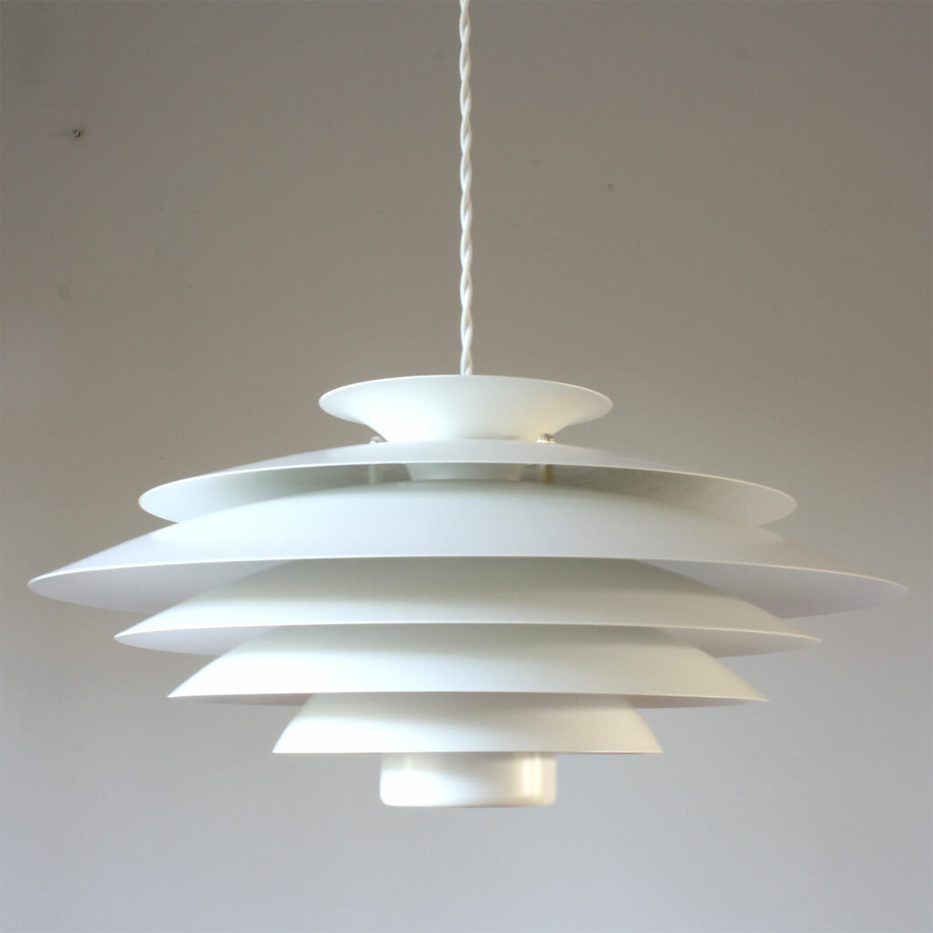 Vintage Danish Form-Light Type 52580 White Pendant Lampshade - Fully Restored