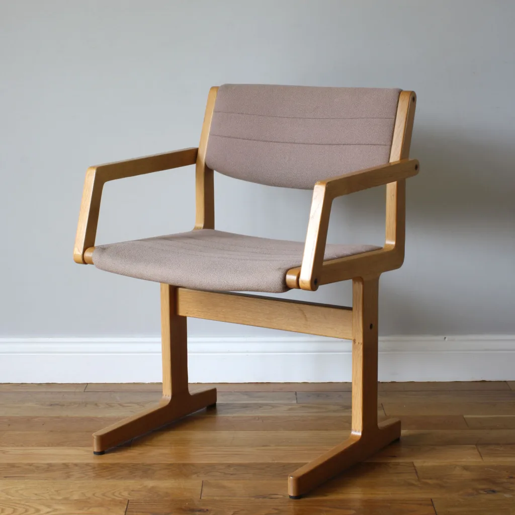 Original Danish OD Mobler Light Oak Desk Chair by Erik Buch