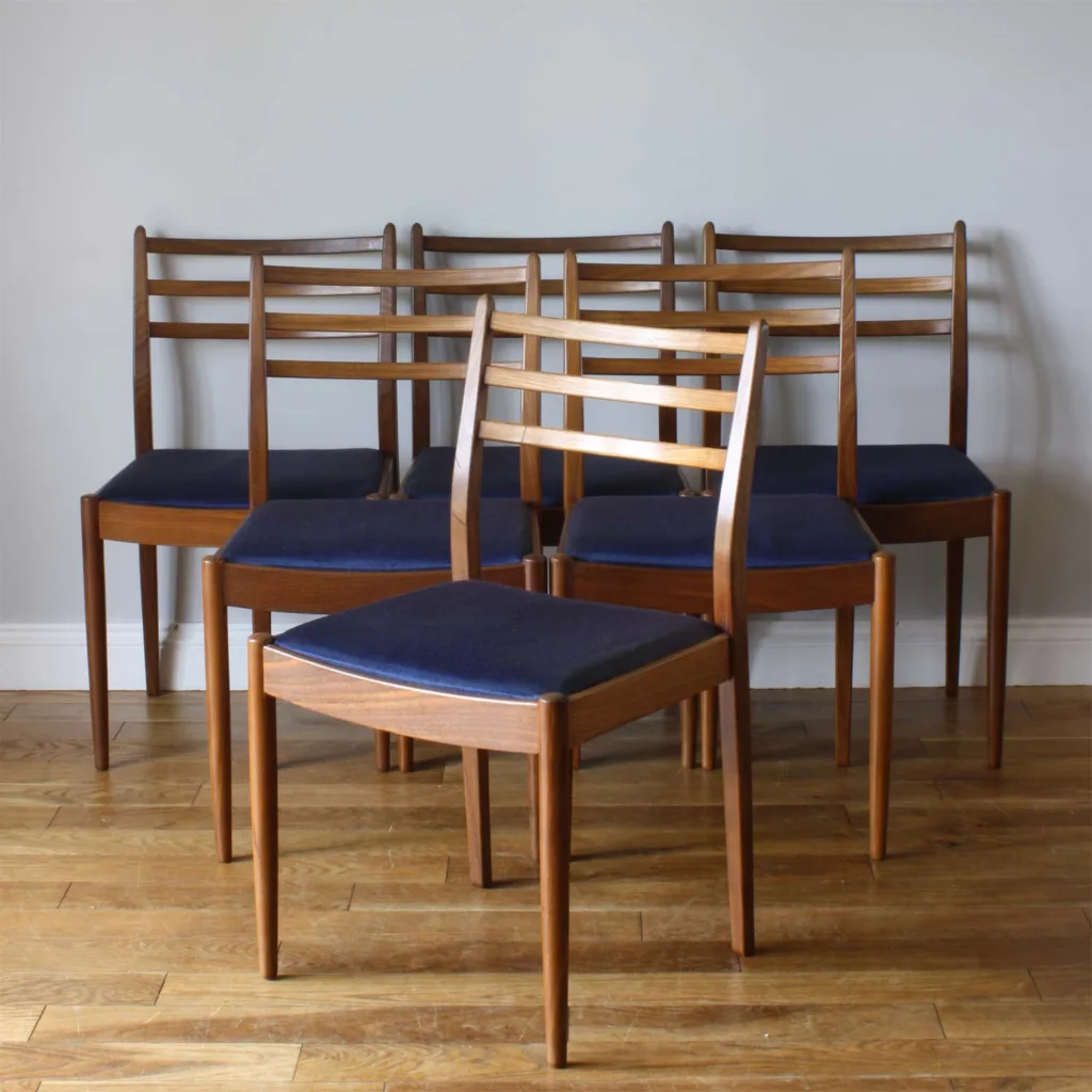 Set of Six Midcentury G Plan Dining Chairs by VB Wilkins