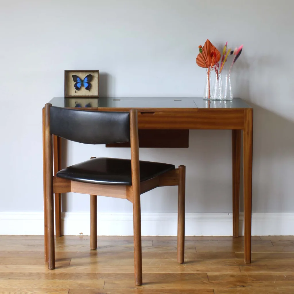 Stunning Midcentury 1960s Danish Vanity Desk / Dressing Table in Solid Teak