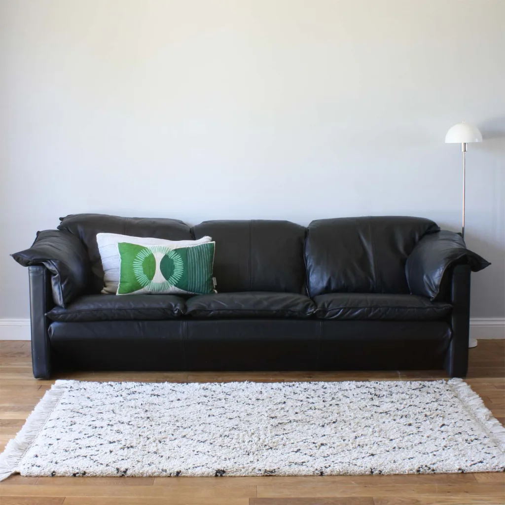 Danish 1980s Black Aniline Leather Three Seat Sofa by Niels Eilersen