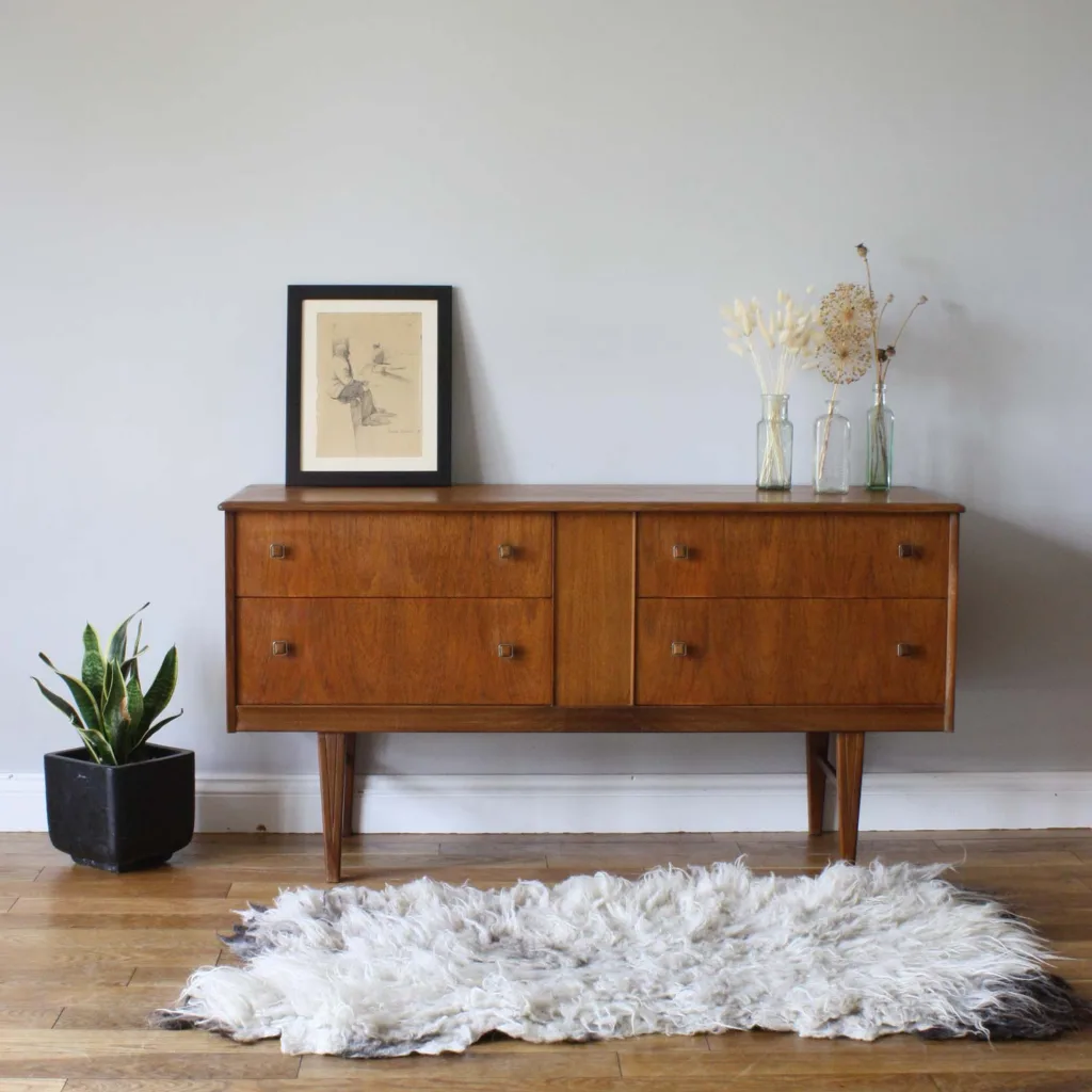 Original Vintage 1960's Homeworthy Compact Sideboard / Double Chest of Drawers
