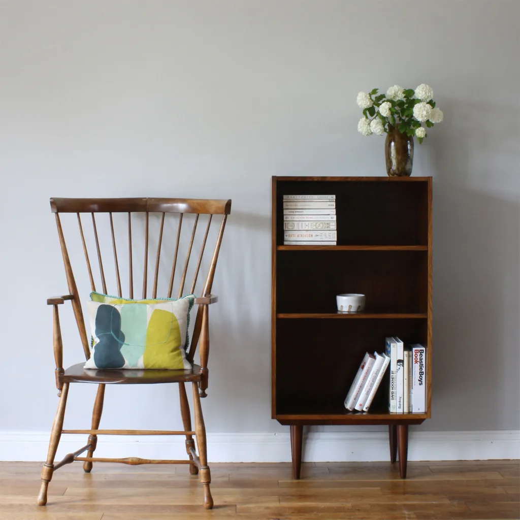 Vintage Danish Rosewood Open Bookcase with Adjustable Shelves