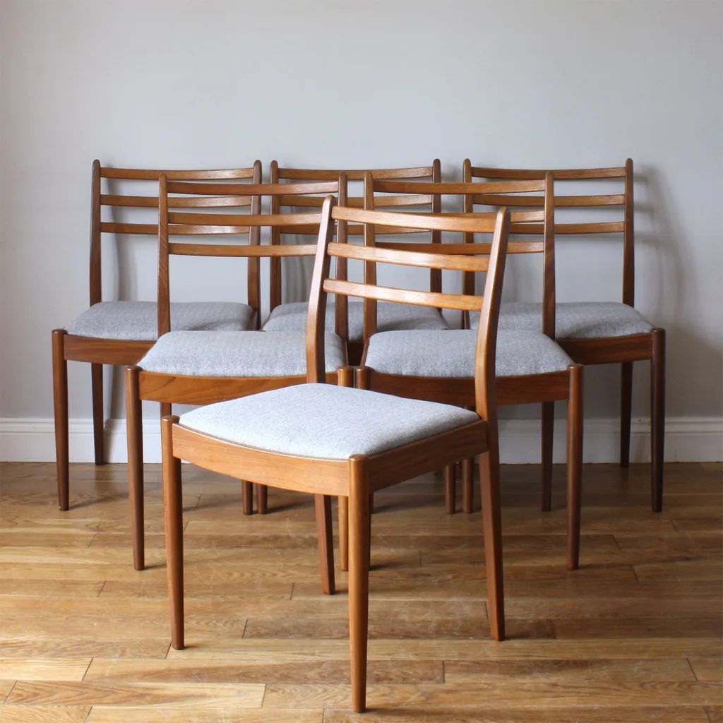 Set of Six Original Midcentury G Plan Dining Chairs by VB Wilkins