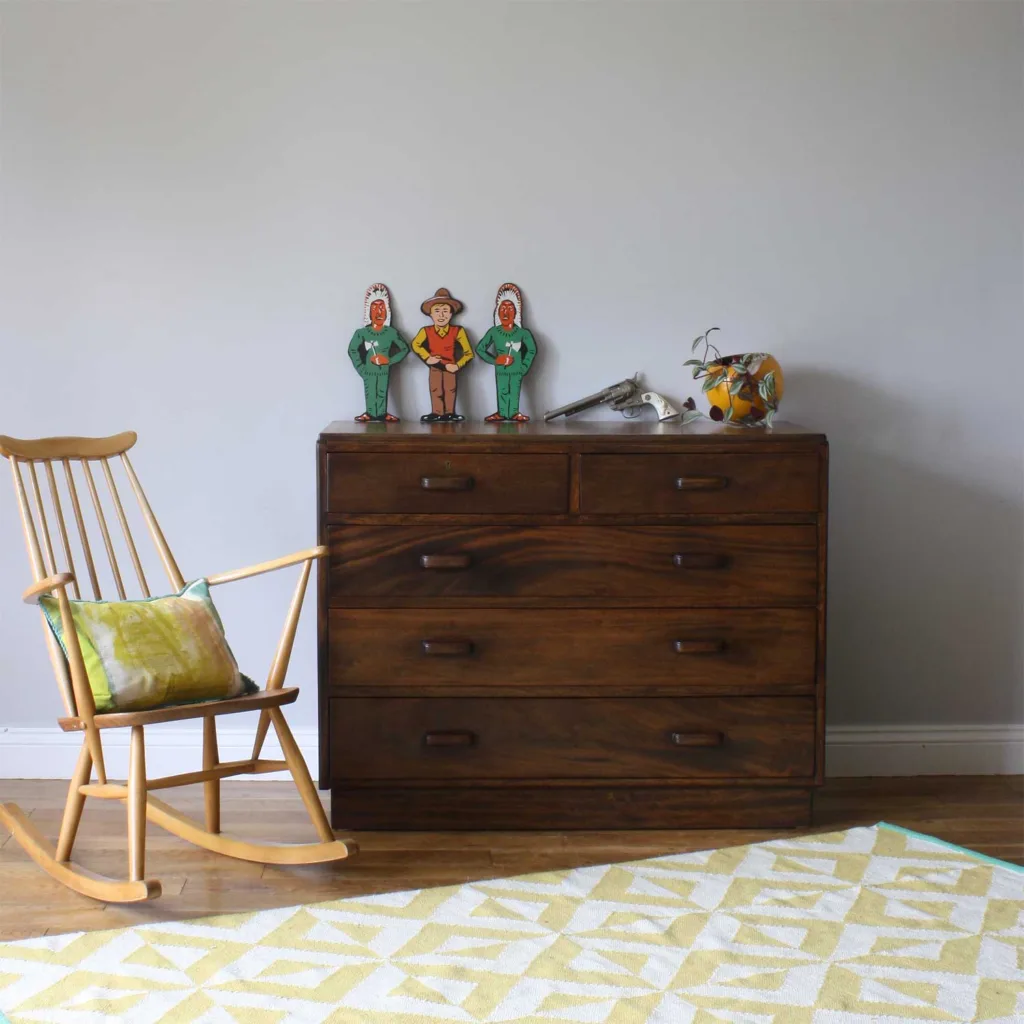 Original 1940s British ex MOD Mahogany Chest of Drawers