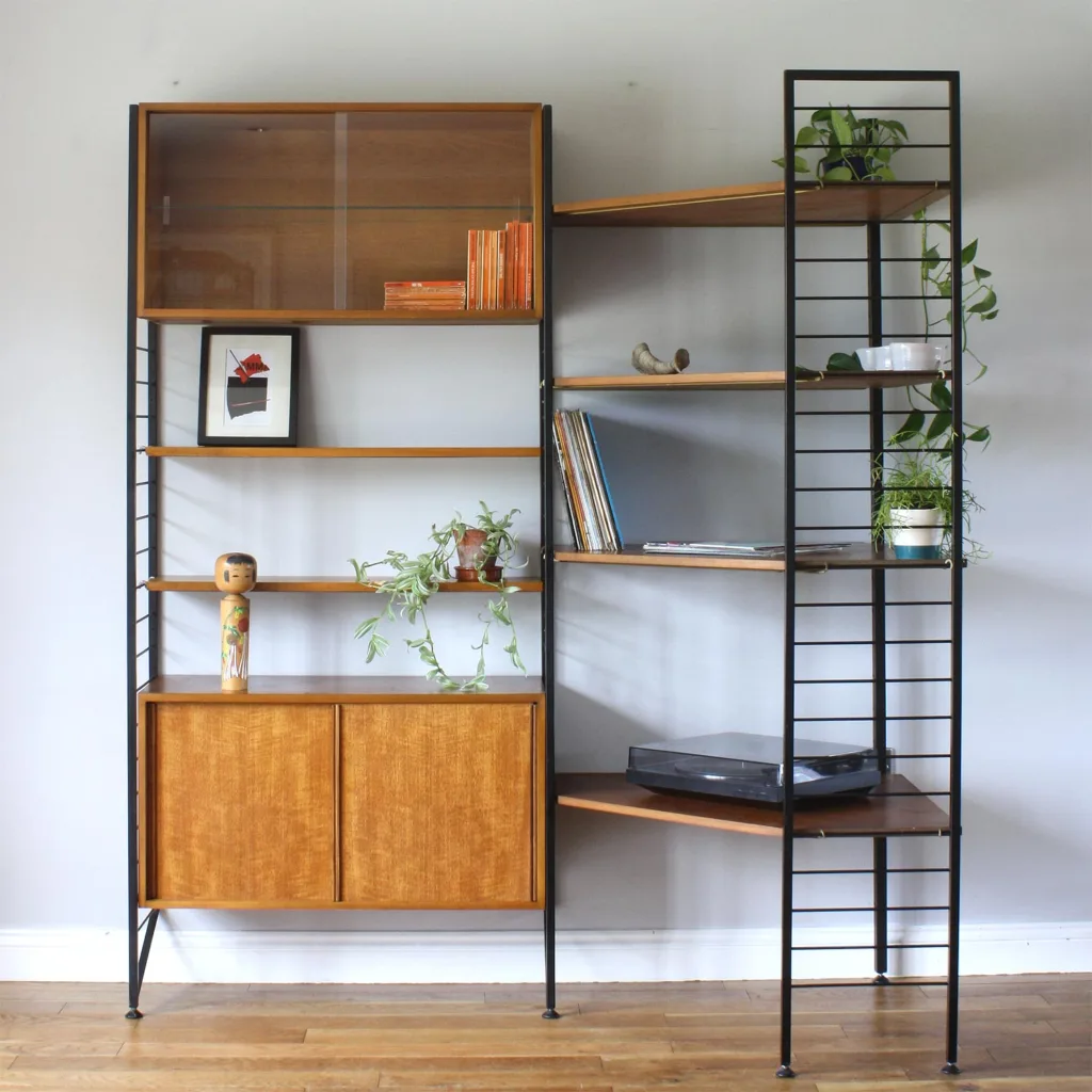 Midcentury 1960s Ladderax Modular Shelf System With Corner Bay