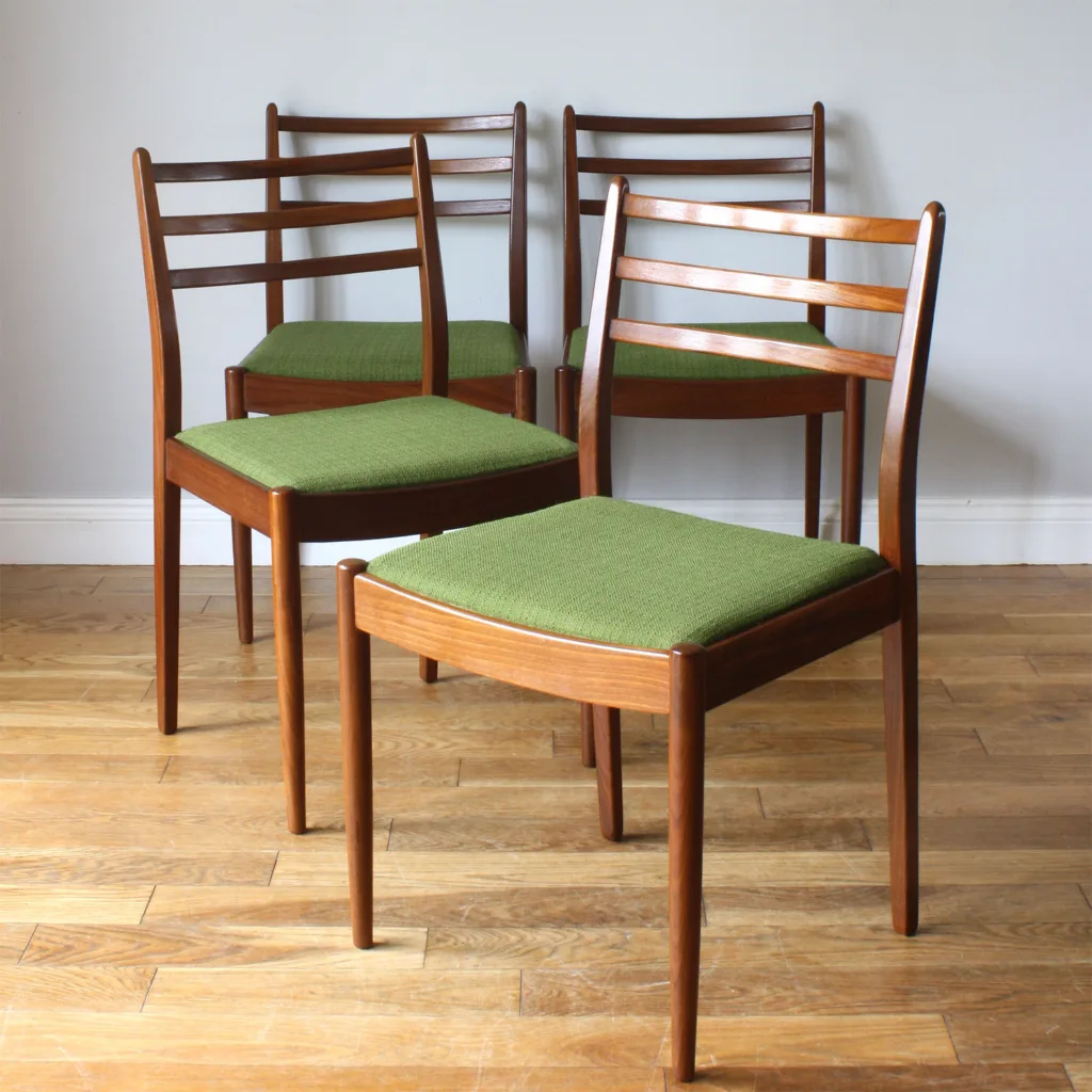 Set of Four Original Midcentury G Plan E Gomme Dining Chairs by VB Wilkins