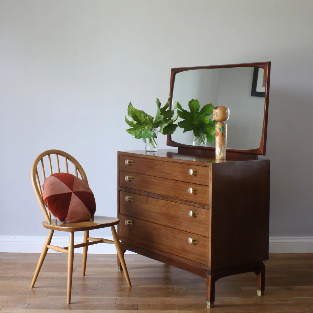 Rare Early 1960s E Gomme G Plan Chest of Drawers with Mirror