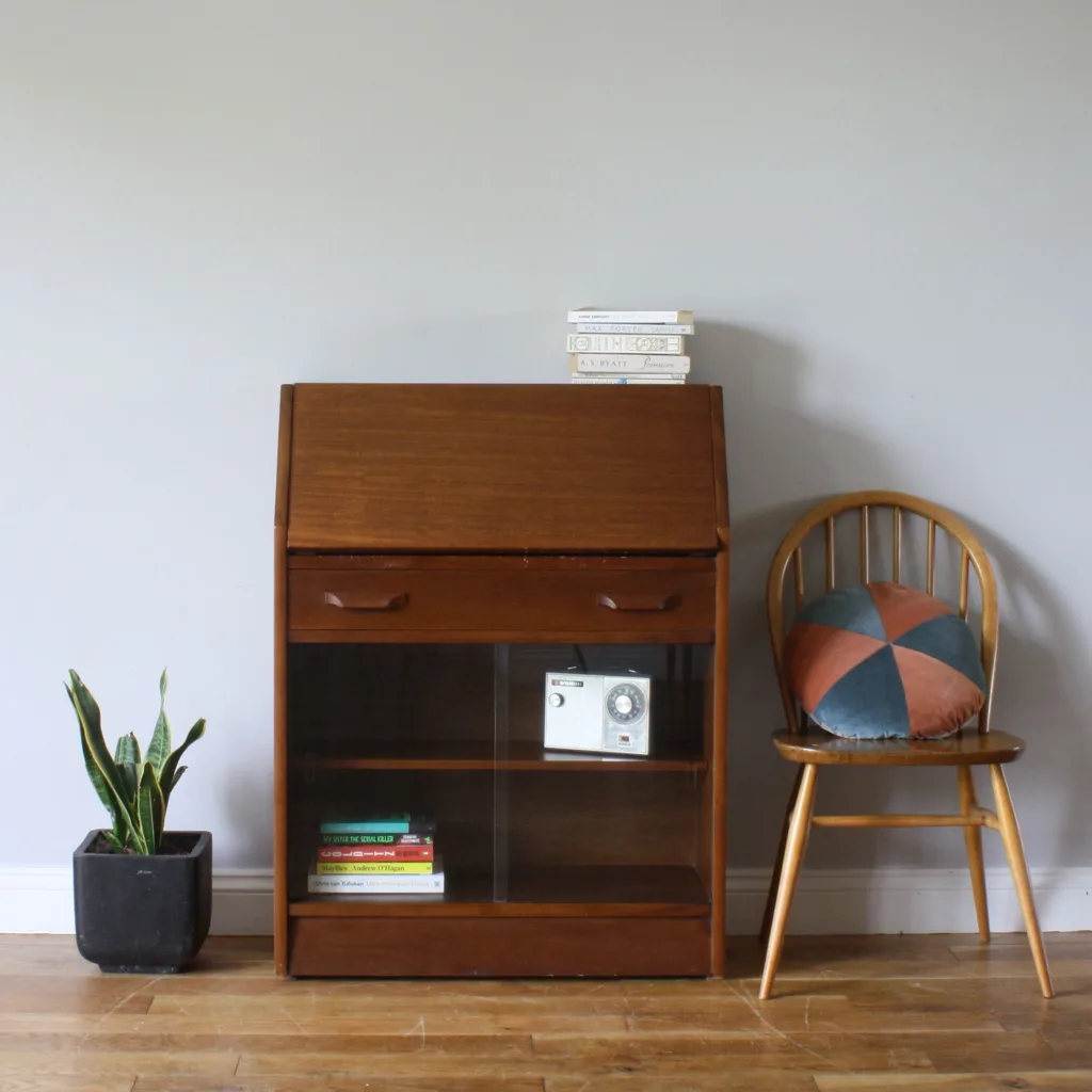 Vintage Herbert E Gibbs Teak Writing Desk Bureau