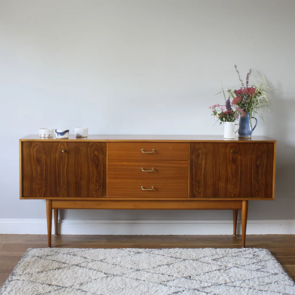 Original Mid-century 1950s Uniflex Sideboard in Teak & Rosewood
