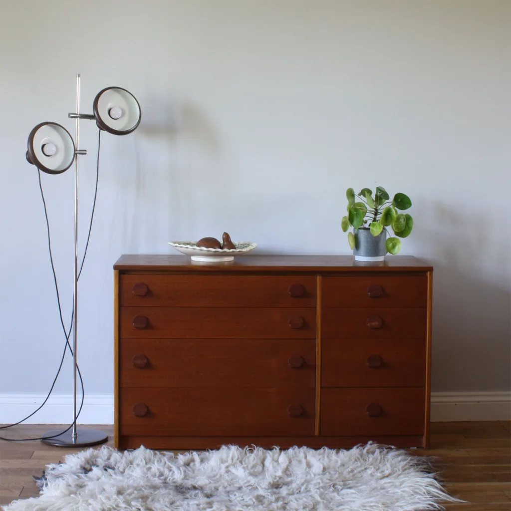 Midcentury Stag 'Cantata' Double Teak Chest of Drawers