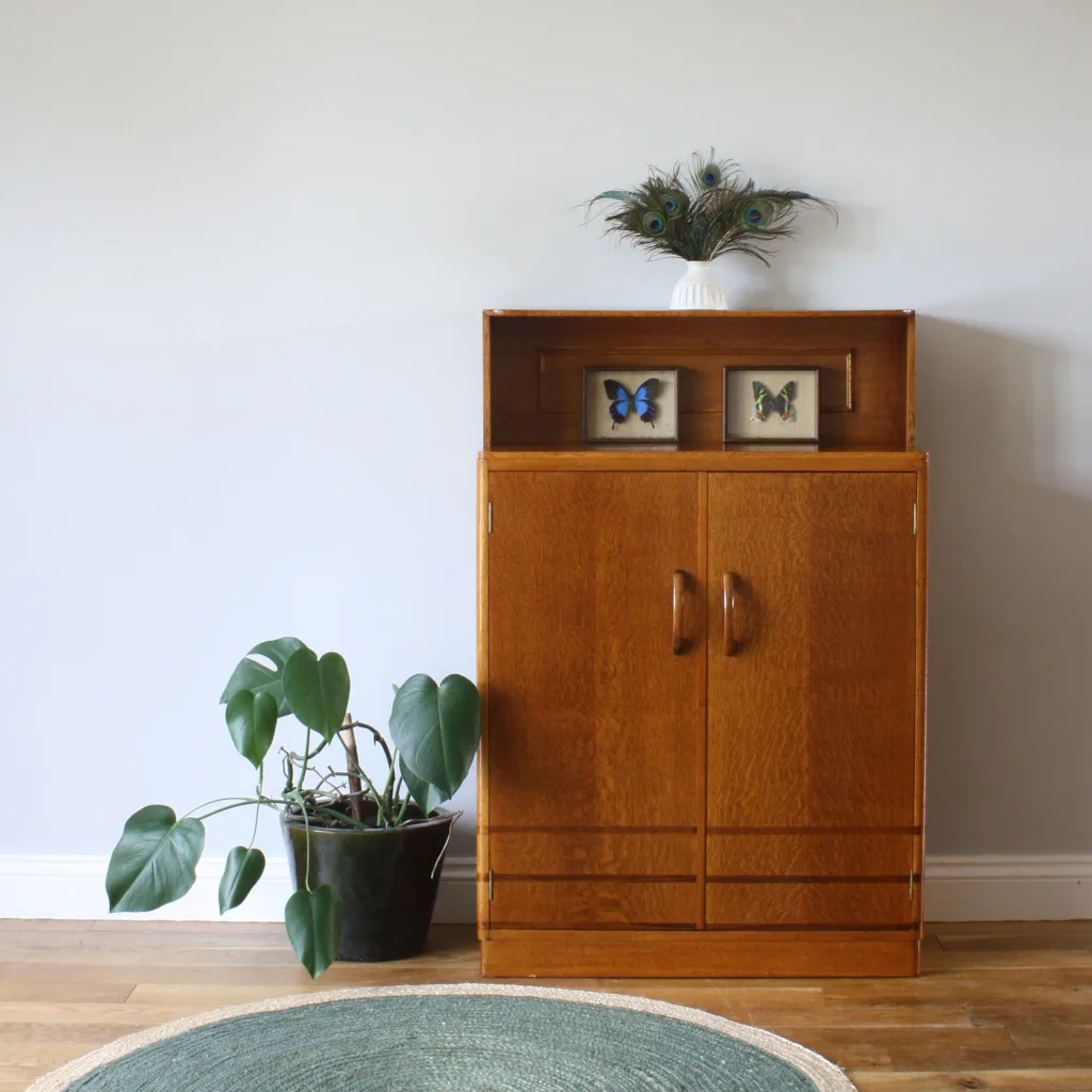 Unusual Vintage 1950s Architect’s Oak Drawer Chest / Cabinet