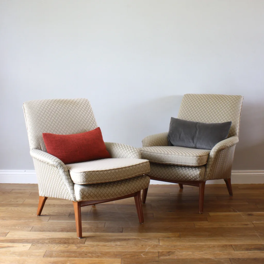 Pair of Newly Restored Vintage British  Parker Knoll Armchairs