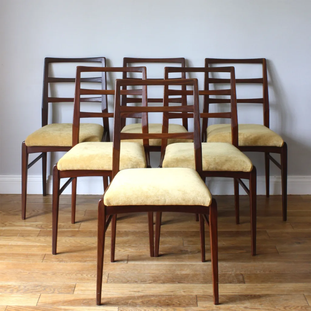 Set of Six Vintage 1960s Afromosia Dining Chairs by Richard Hornby for Fyne Ladye