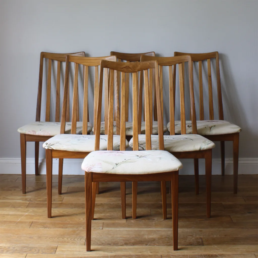 Set of Six 1960s Vintage G Plan Teak Dining Chairs by Leslie Dandy