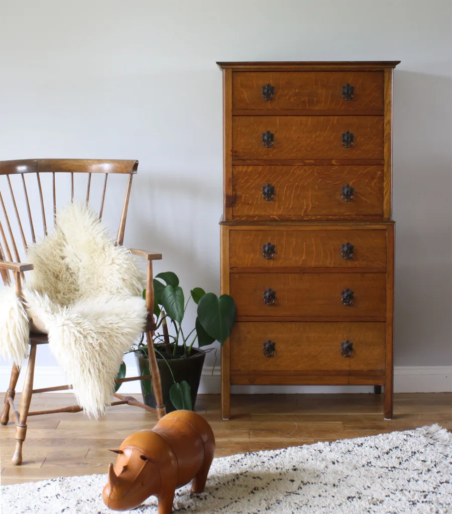 Antique Arts & Crafts 'Chest on Chest' Tall Set of Drawers