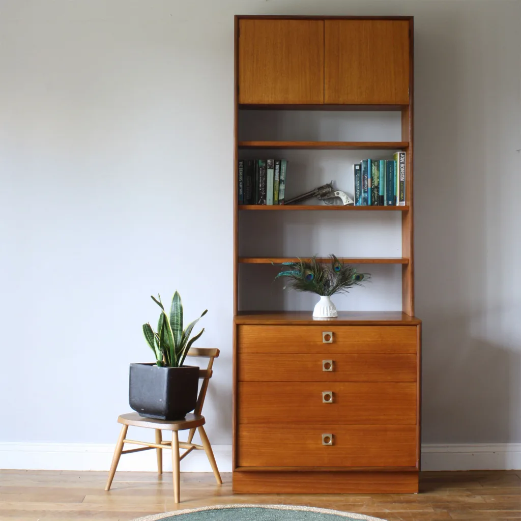Vintage 1970s G Plan Form 5 Shelf Unit with Drawers