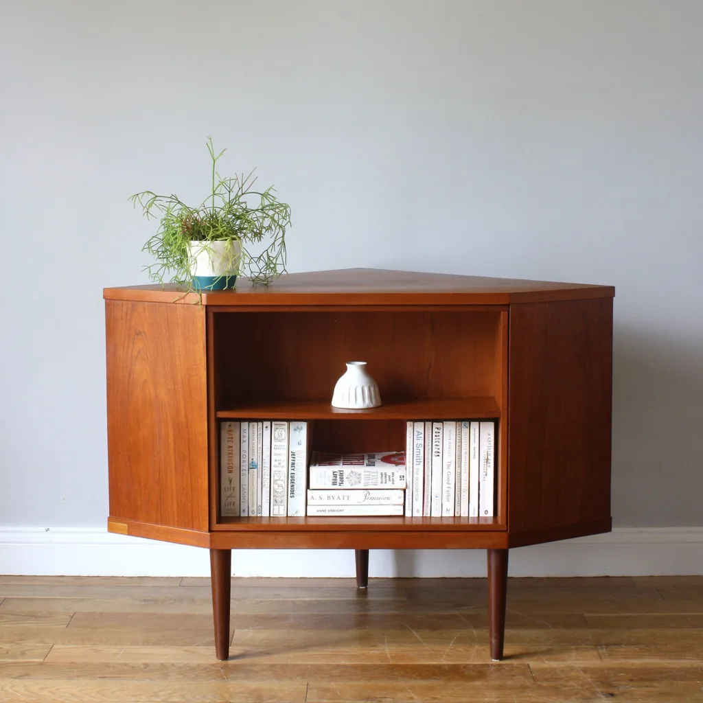 Original 1960s Midcentury Revolving Corner Drinks' Cabinet
