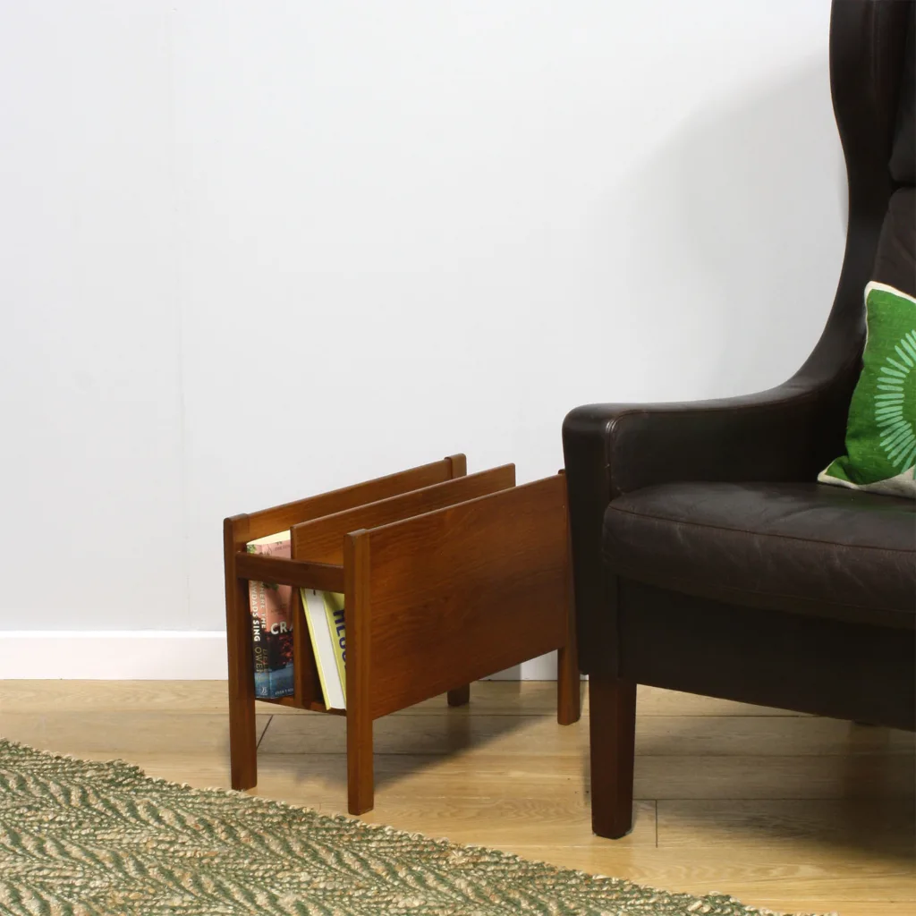 Midcentury 1960s Fyne Ladye Teak Magazine Rack by Richard Hornby