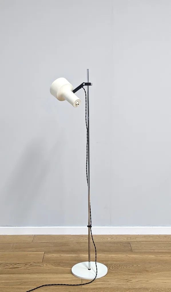 Midcentury Danish White Spotlight Floor Lamp - Fully Restored