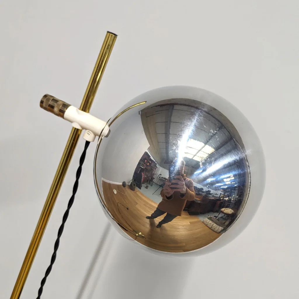 Midcentury 1960s Swedish Silver Bubble Spotlight Floor Lamp by Hemi Klot - Fully Restored