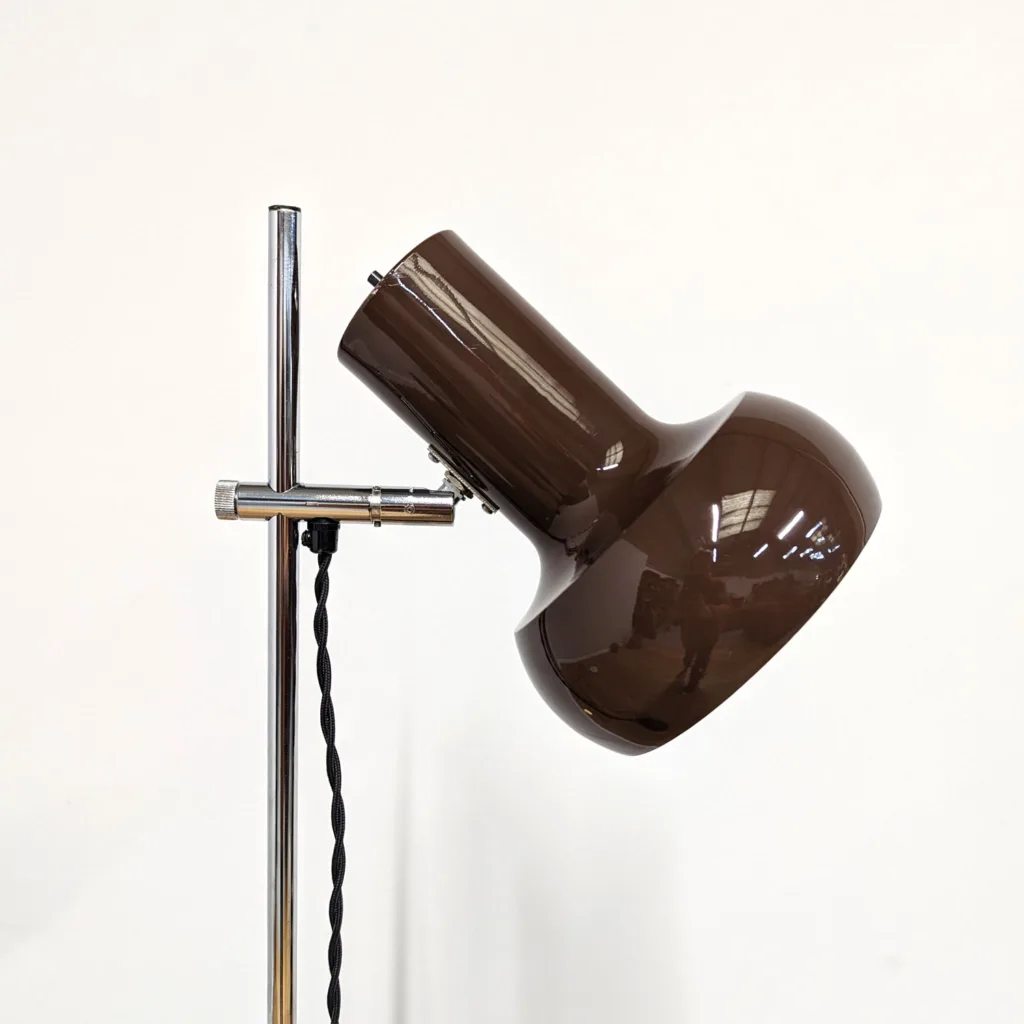Midcentury Danish Brown Spotlight Floor Lamp - Fully Restored