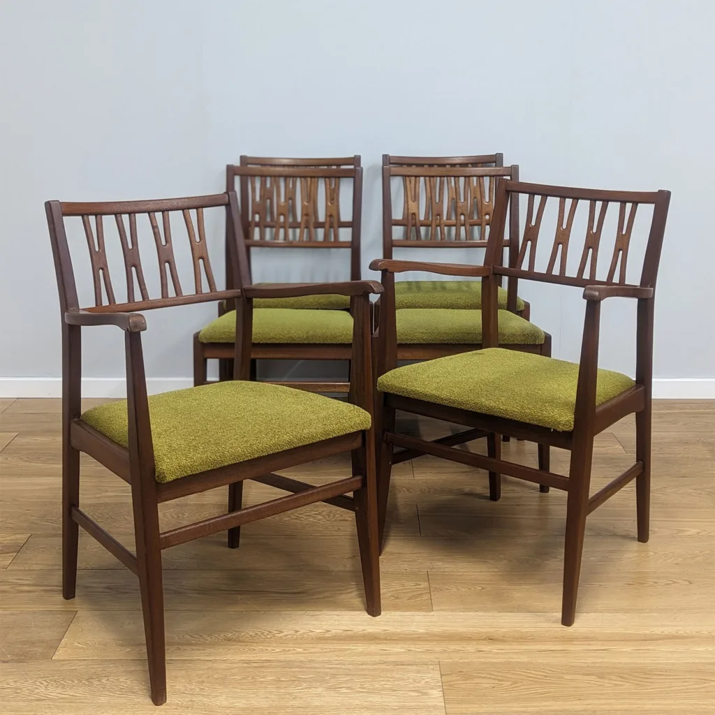 Set of Six British 1960s Teak Dining Chairs