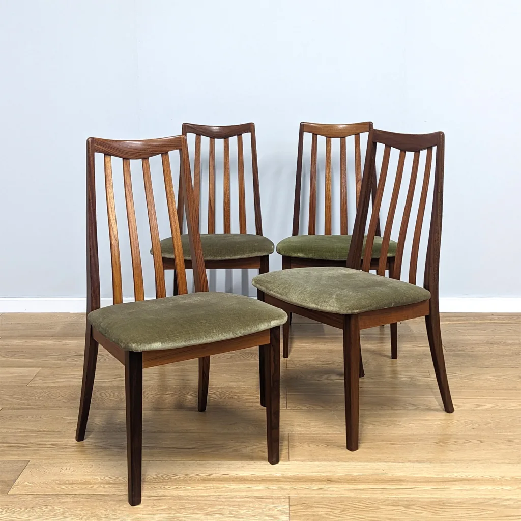 Set of Four 1960s Vintage G Plan Teak Dining Chairs by Leslie Dandy