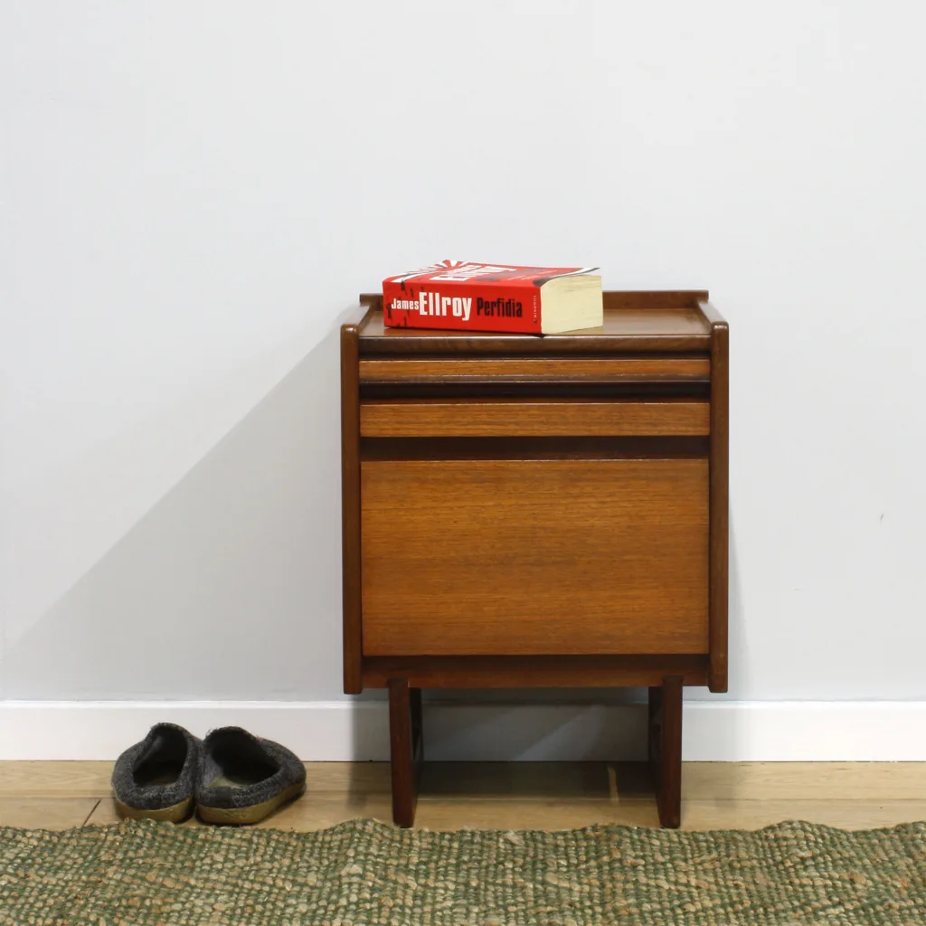 Vintage 1960s Teak & Afromosia Bedside Cabinet by William Lawrence of Nottingham