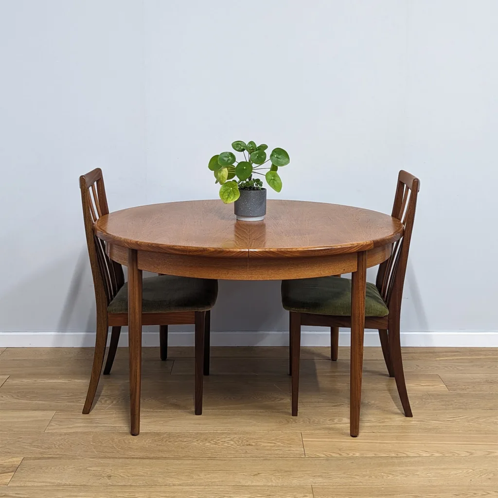 Original Vintage G Plan 'Fresco' Teak Round Extending Dining Table
