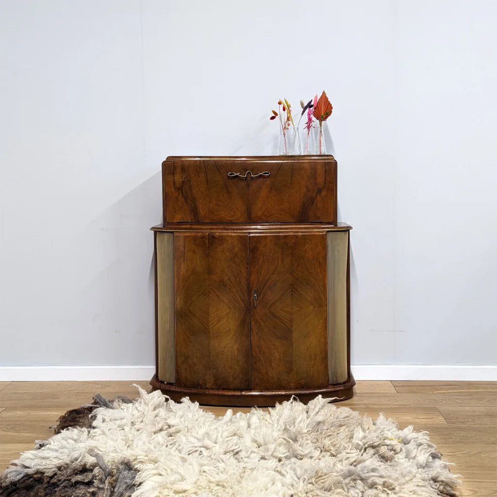 Vintage 1950s Rivington Illuminated Walnut Cocktail Cabinet
