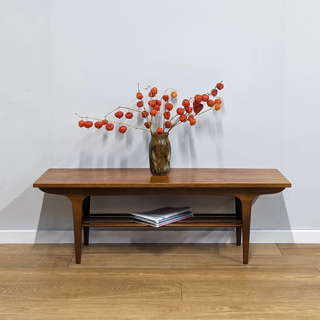 Large Vintage 1960s British-made Solid Teak Coffee Table