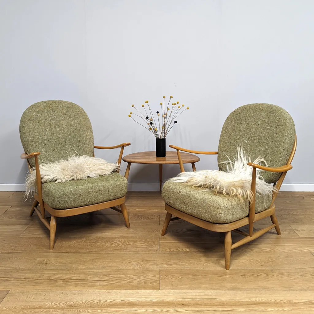 Pair of Original Vintage Ercol Model 203 Armchairs