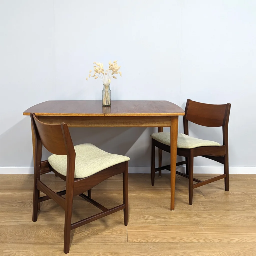 Rare Vintage 1960s Extending Teak Dining Table by Uniflex