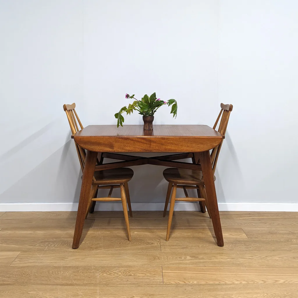 Unusual Vintage 1950s Tambour Top Extending Table
