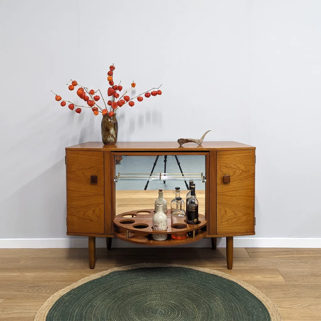 Midcentury 1960s Sureline Revolving Drinks Cabinet / Bar