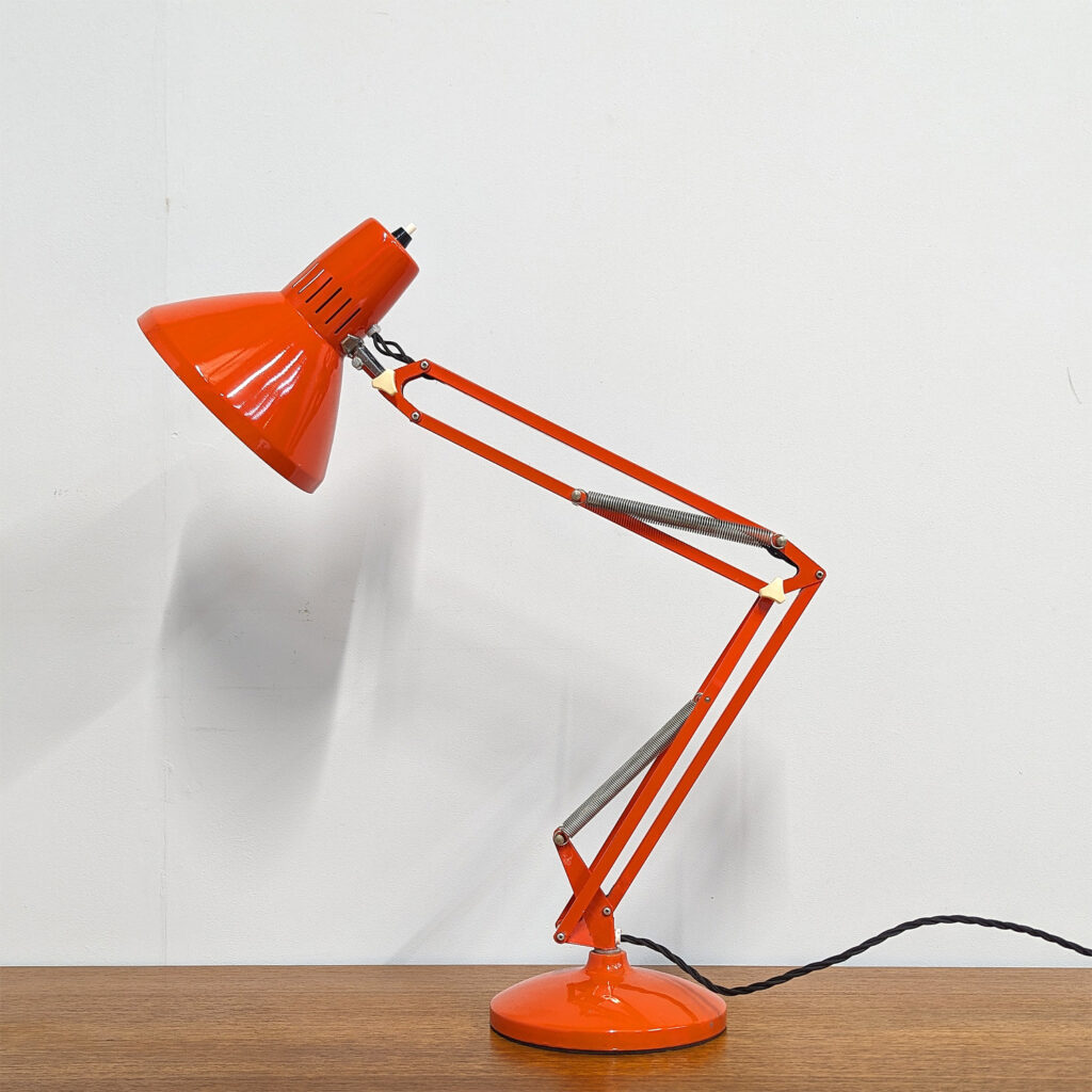 Original Midcentury Swedish Orange Desk Spotlight
