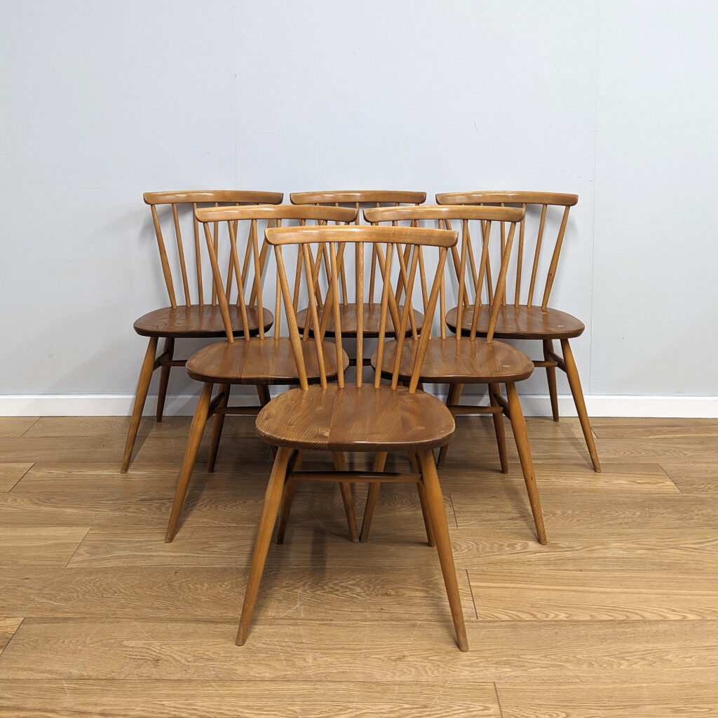Set of Six Vintage Ercol Model 449 Dining Chairs