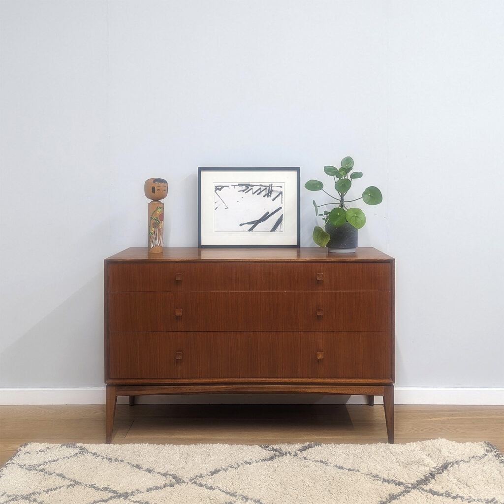 Handsome Low Midcentury 1960s Chest of Drawers by AH McIntosh