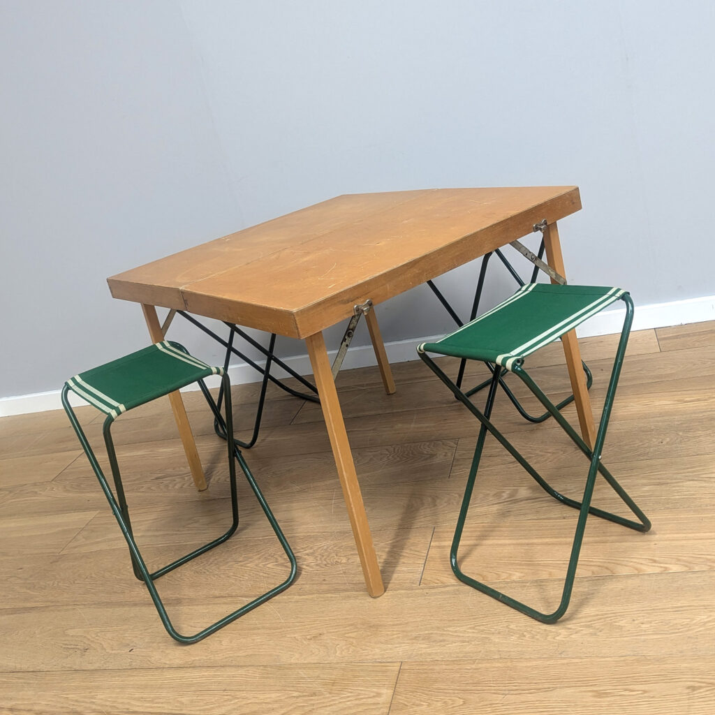 Vintage Portable Folding Picnic Table & Stool Set by Avalon