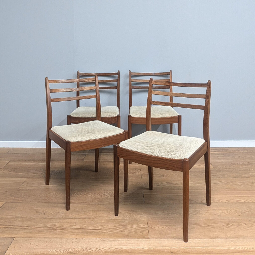 Set of Four Midcentury G Plan Dining Chairs by VB Wilkins