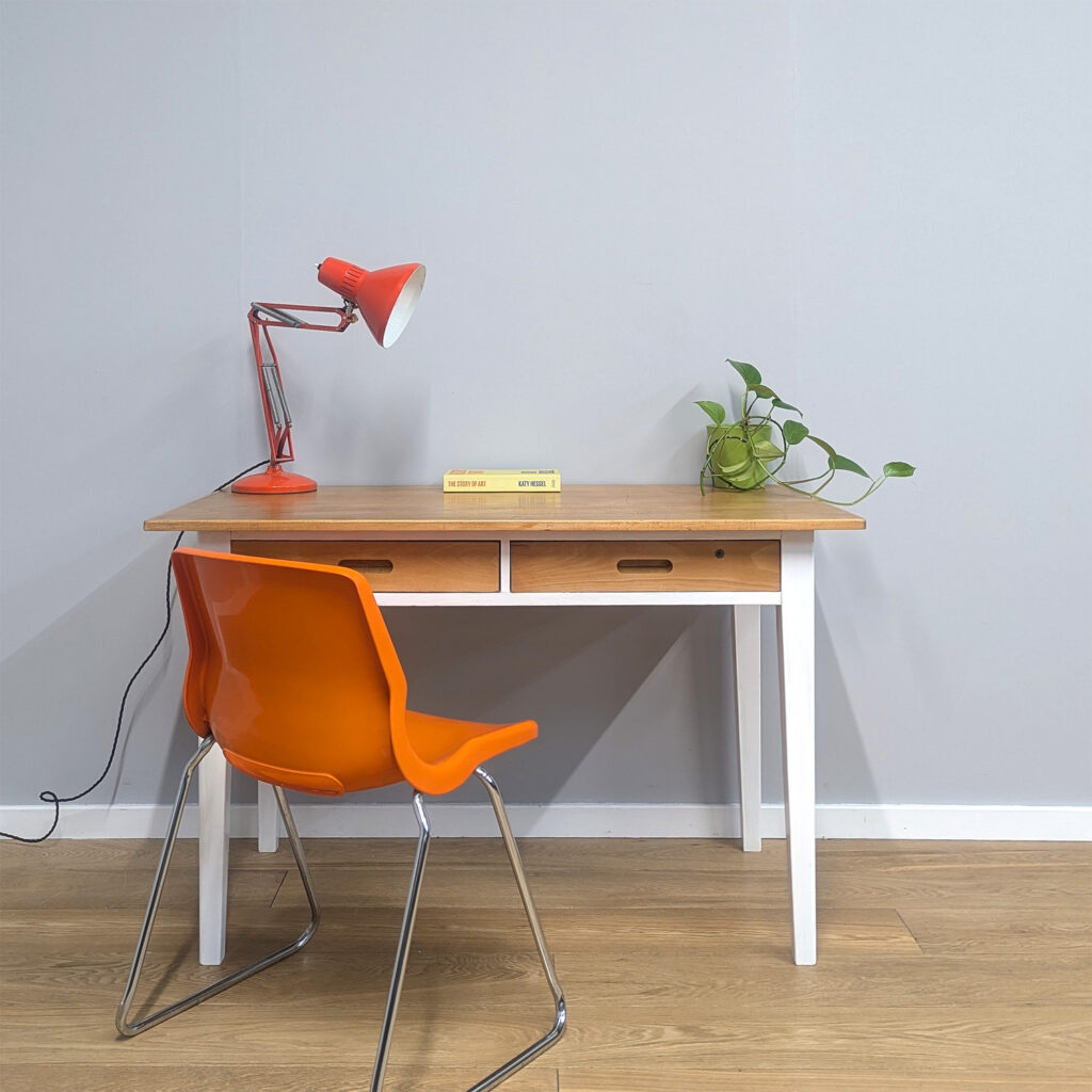Vintage 1960s Esavian School Teacher's Beech Desk with Drawers