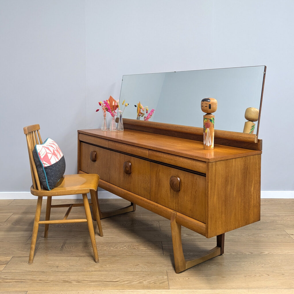 Rare 1960s Elliotts Of Newbury Teak Six Drawer Dressing Table