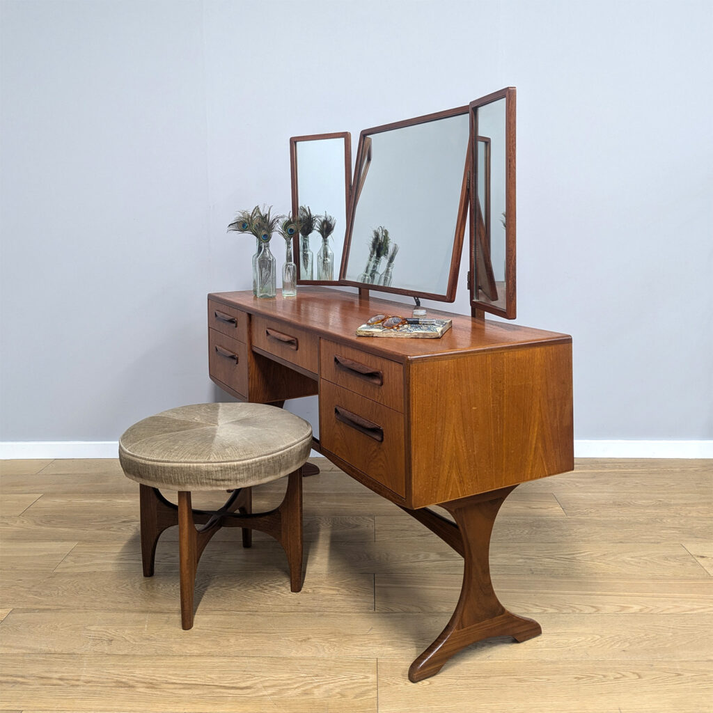 Original 1970s G Plan Fresco Dressing Table with Matching Round Stool