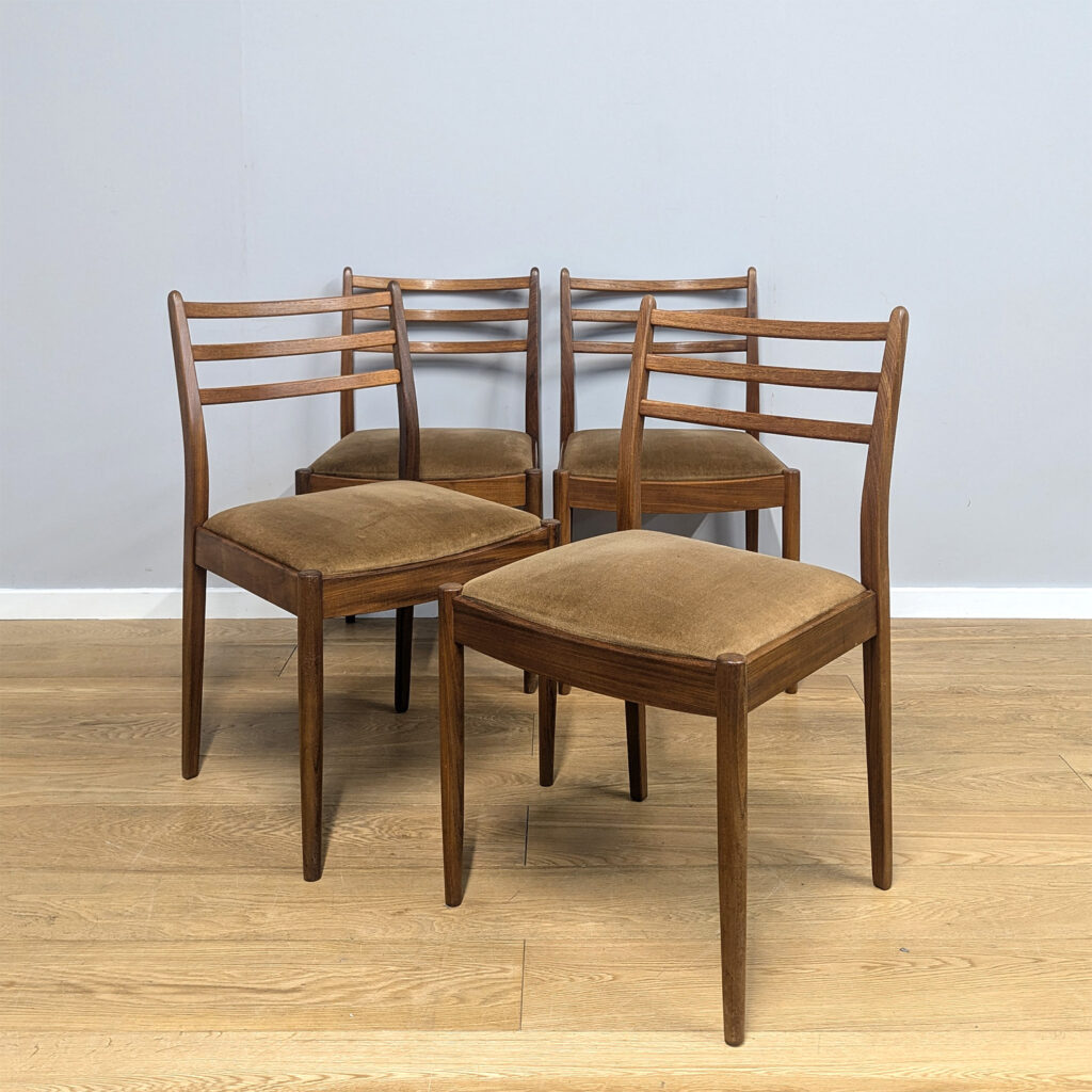 Set of Four Midcentury Teak G Plan Dining Chairs by VB Wilkins