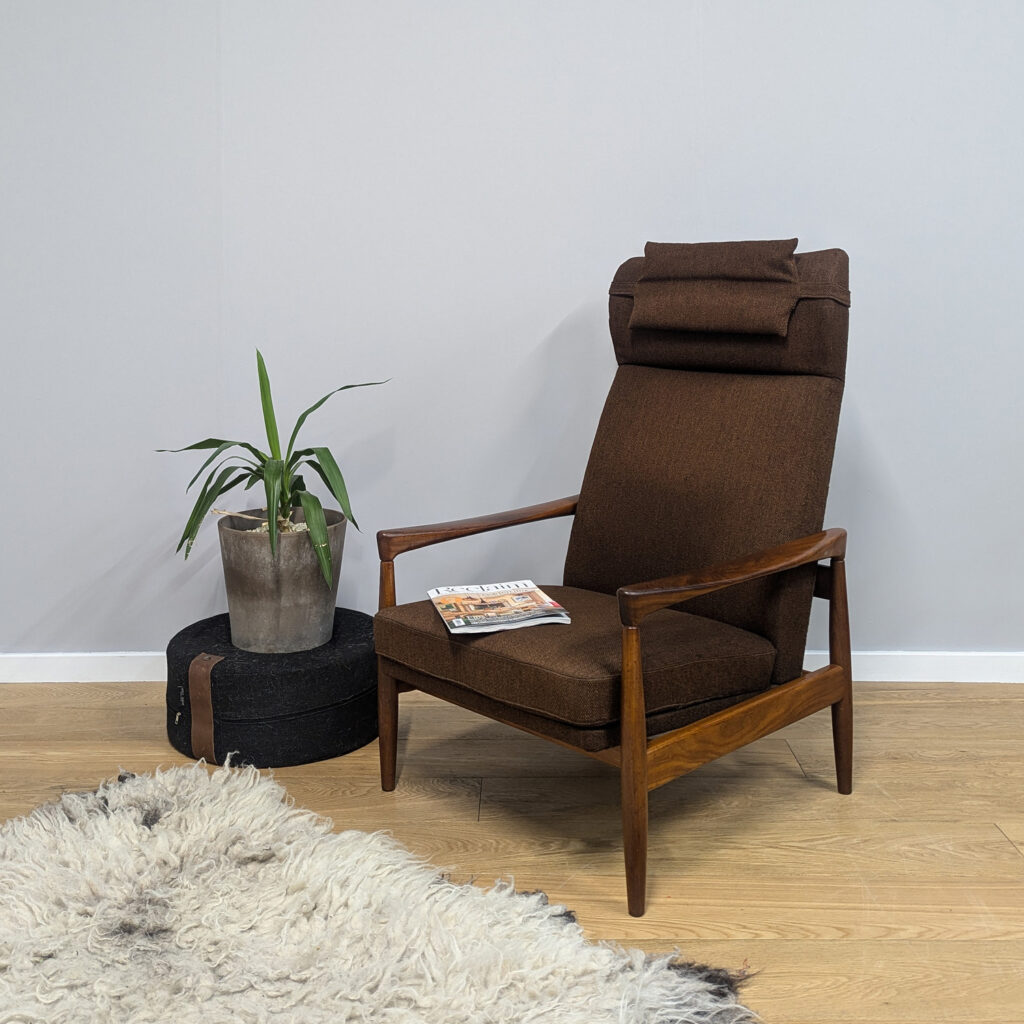 Midcentury 1960s Swedish Tall 'Kolding' Armchair by Erik Wörtz