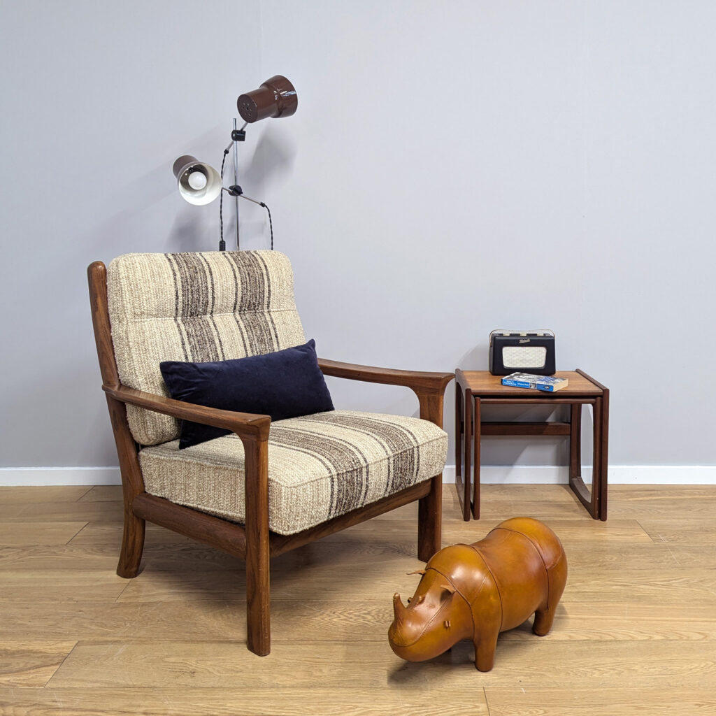 Large Midcentury 1970s Danish Brutalist Armchair