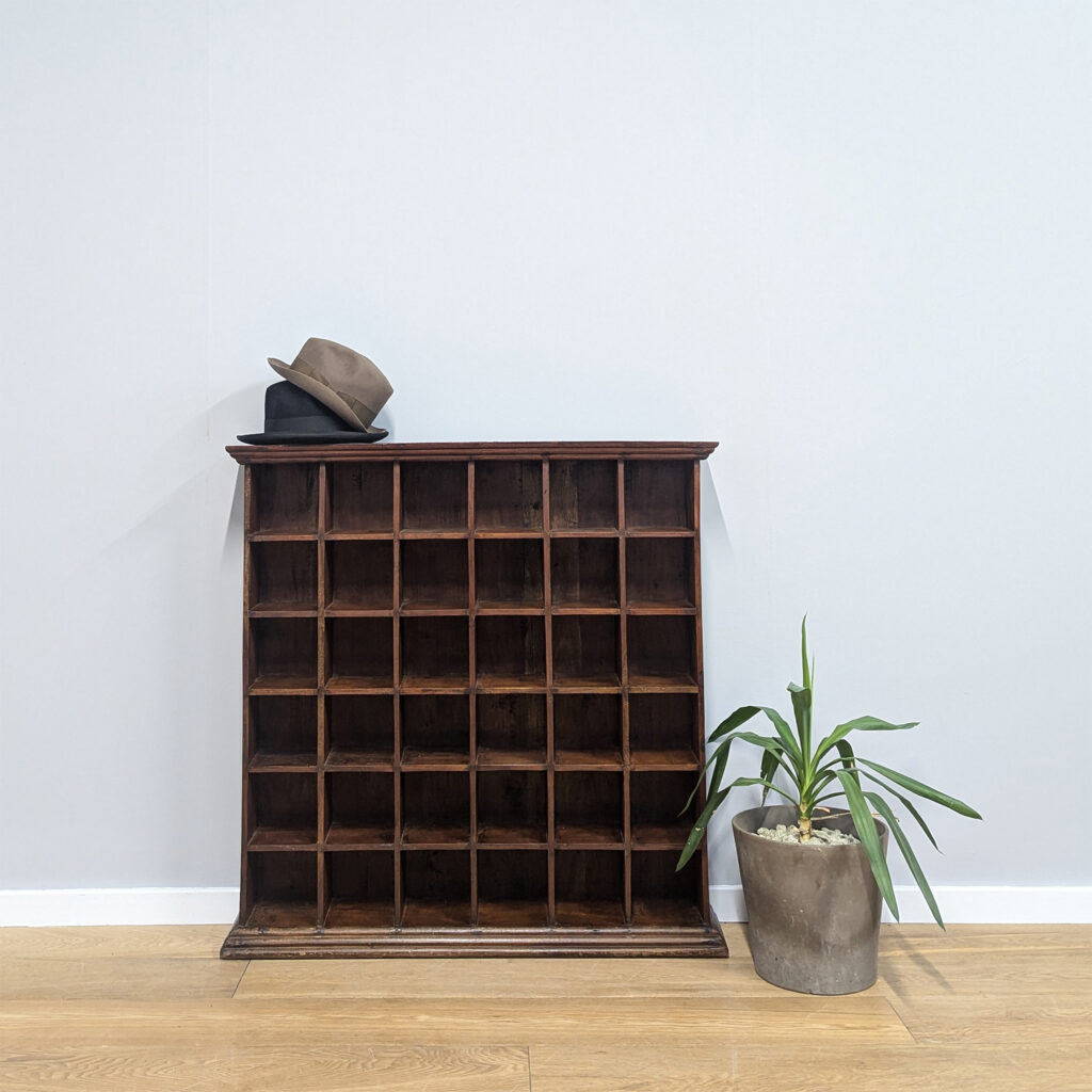 Vintage 1950s Mahogany 'Pigeon Hole' Freestanding Open Cabinet
