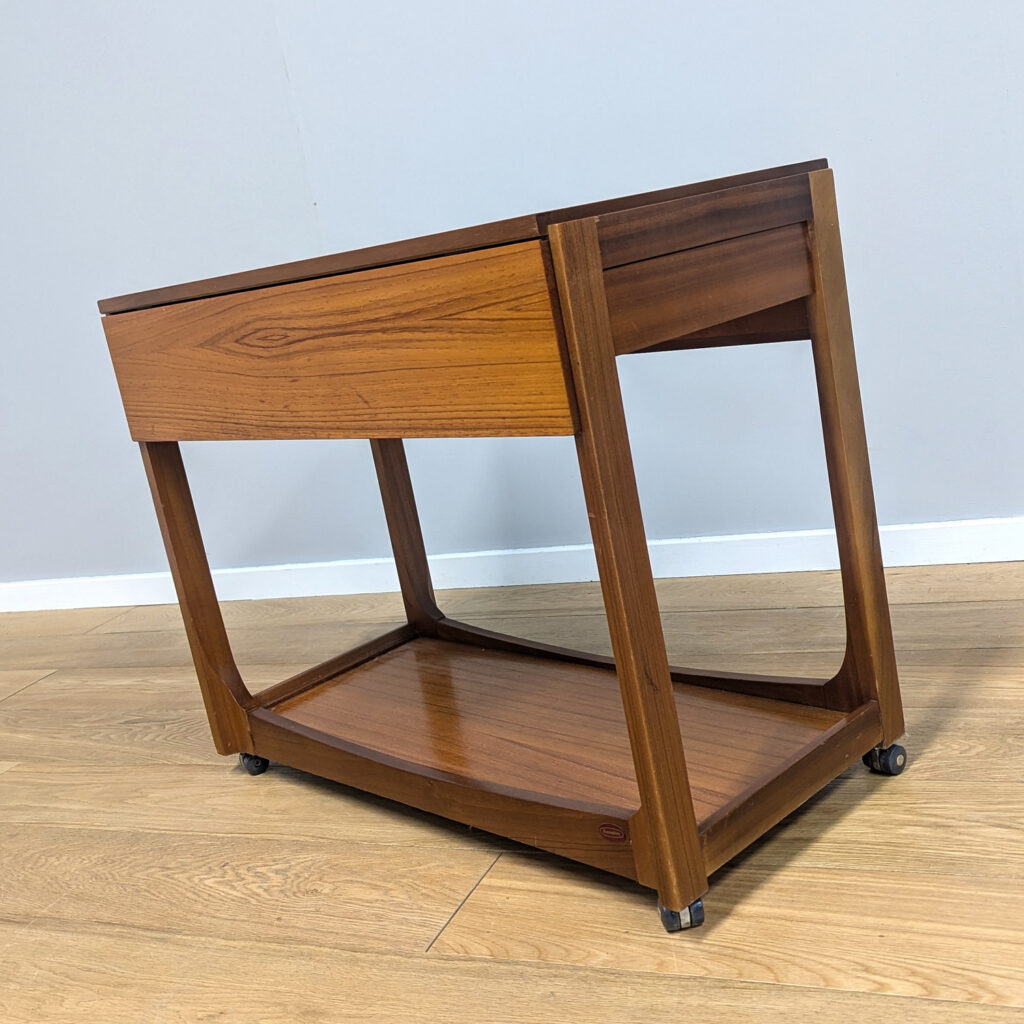 Midcentury 1970s Teak Hostess Extending Drinks Trolley by Remploy