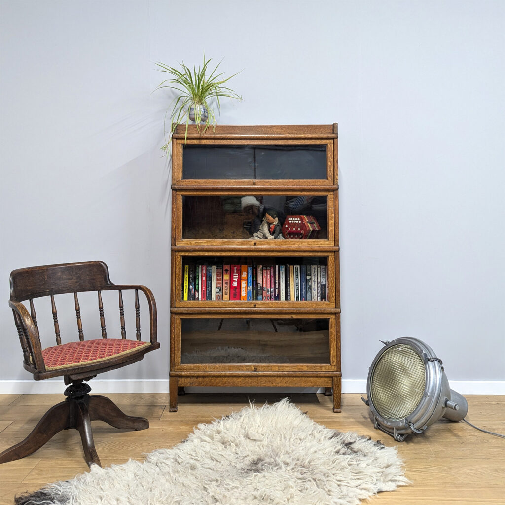 Antique 1920s Four Tier Globe Wernicke Glass Front Stacking Bookcase